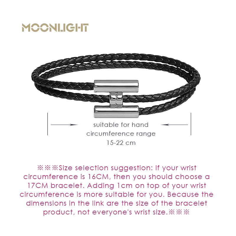 MOONLIGHT Classic H Button Braceles for Women Double-layer Leather Charm Bracelet Female Fashion Couple Jewelry Gifts 13 Colors