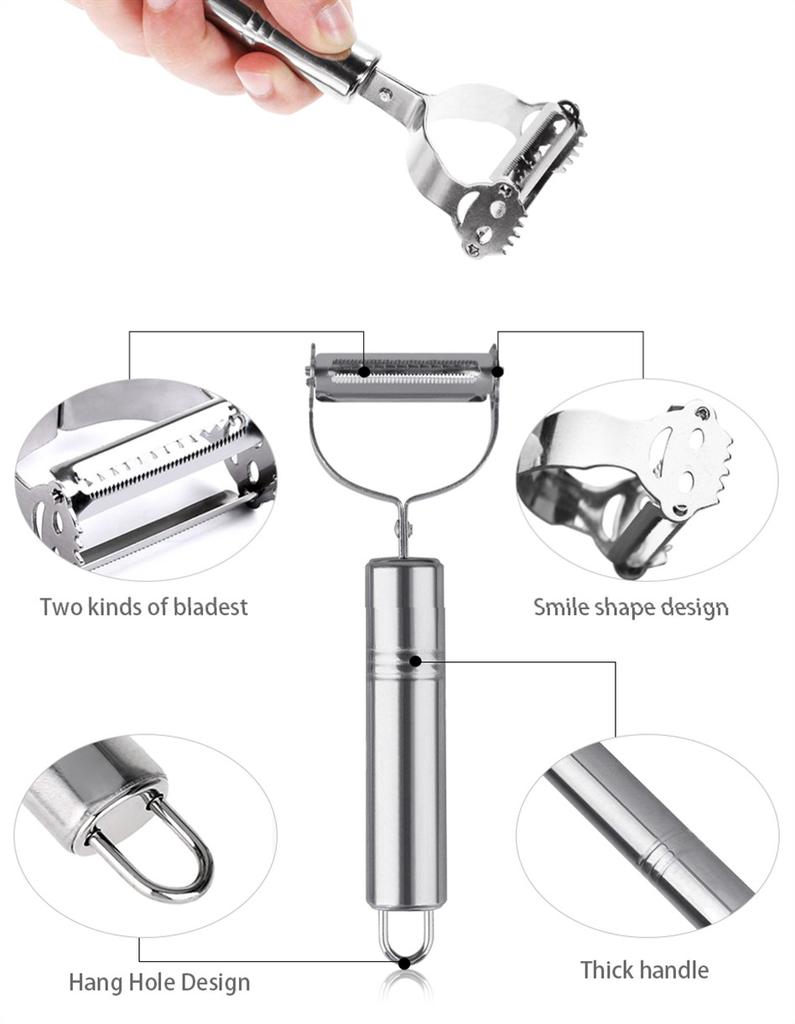 Multi-function Vegetable Peeler Stainless Steel Fruit Grater Multifunction Carrots Celery Potatoes Cutter Rustproof Kitchen Tool