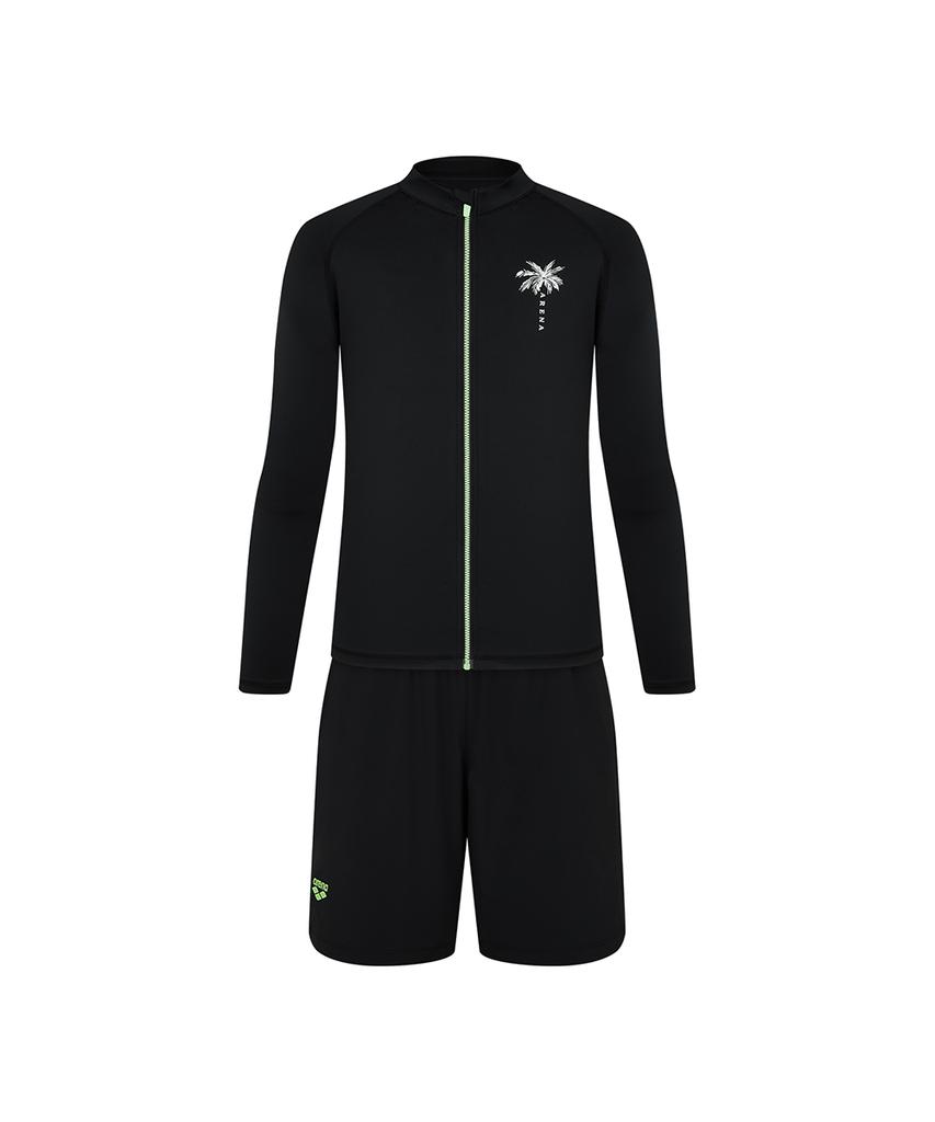 Alena Cocos Relax Fit Zip-Up Rash Guard Set A5Bm1Pc10Blk