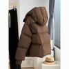 Ropa de algodón plumón para otoño e invierno, estilos cortos para mujer, chaqueta tipo panal holgada y engrosada de invierno