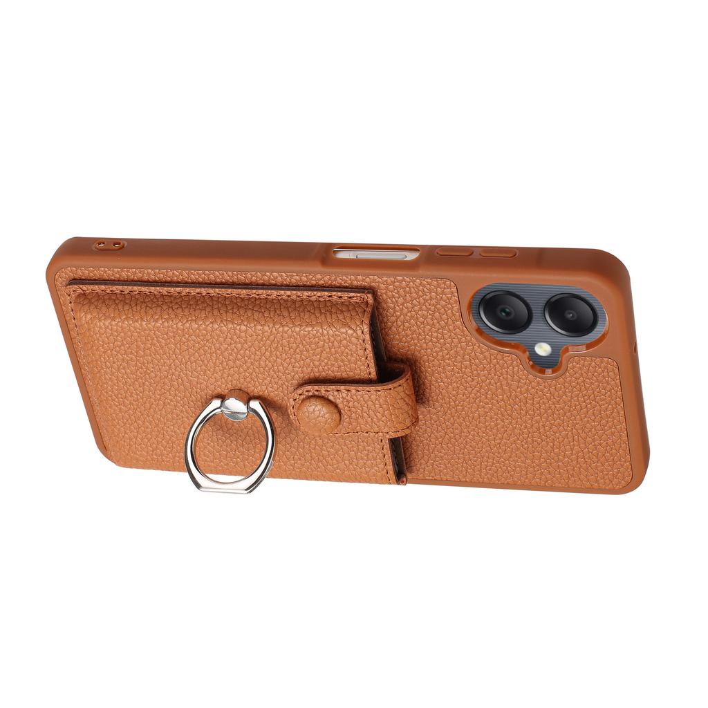 For Samsung Galaxy A07 4G/A06 4G/5G Case with Ring Kickstand Drawing Type Card Slots Leather Back Cover