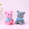 8 Teile/satz Cartoon Tier Schal Bären Miniaturen Mini Figuren Moos Terrarium Micro Landschaft Fee Garten Puppenhaus Dekoration