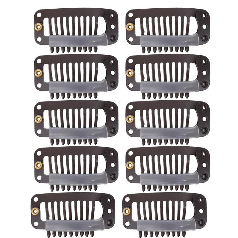 Wig Clips U-shape Metal Snap Claw Clip with Soft Rubber 9 Teeth Jewelry for Women Berets Caps Hair Pins DIY Accessories