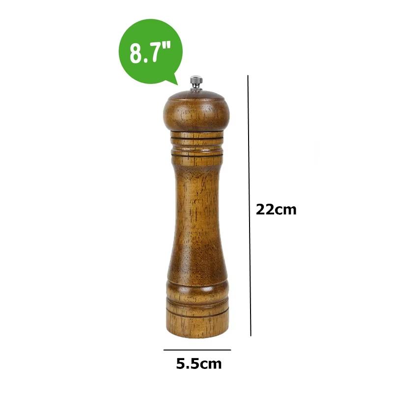 1 Piece Wood Pepper Grinder Pepper Mill Adjustable Coarseness Wooden Pepper Salt Mill Grinder Salt and Pepper Mills Shaker