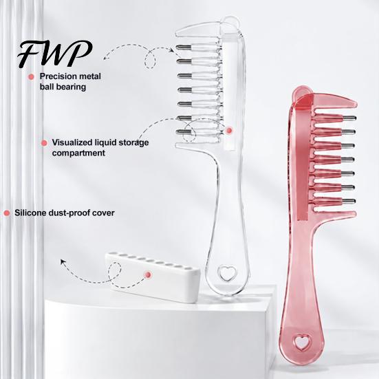 Scalp Care Treatment Comb Hair Oil Applicator Comb, Refillable for Growth & Essential Brush Massage, Minoxidil Roller Ball Men Women