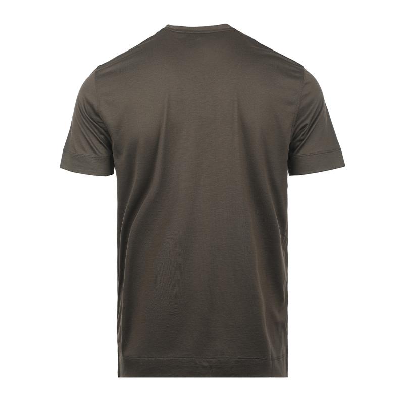 Emporio Armani Ss26 Logo Embroidered Lightweight Comfortable Lyocell Short Sleeve T-Shirt Men tops Brown EM005281AF13747M6397