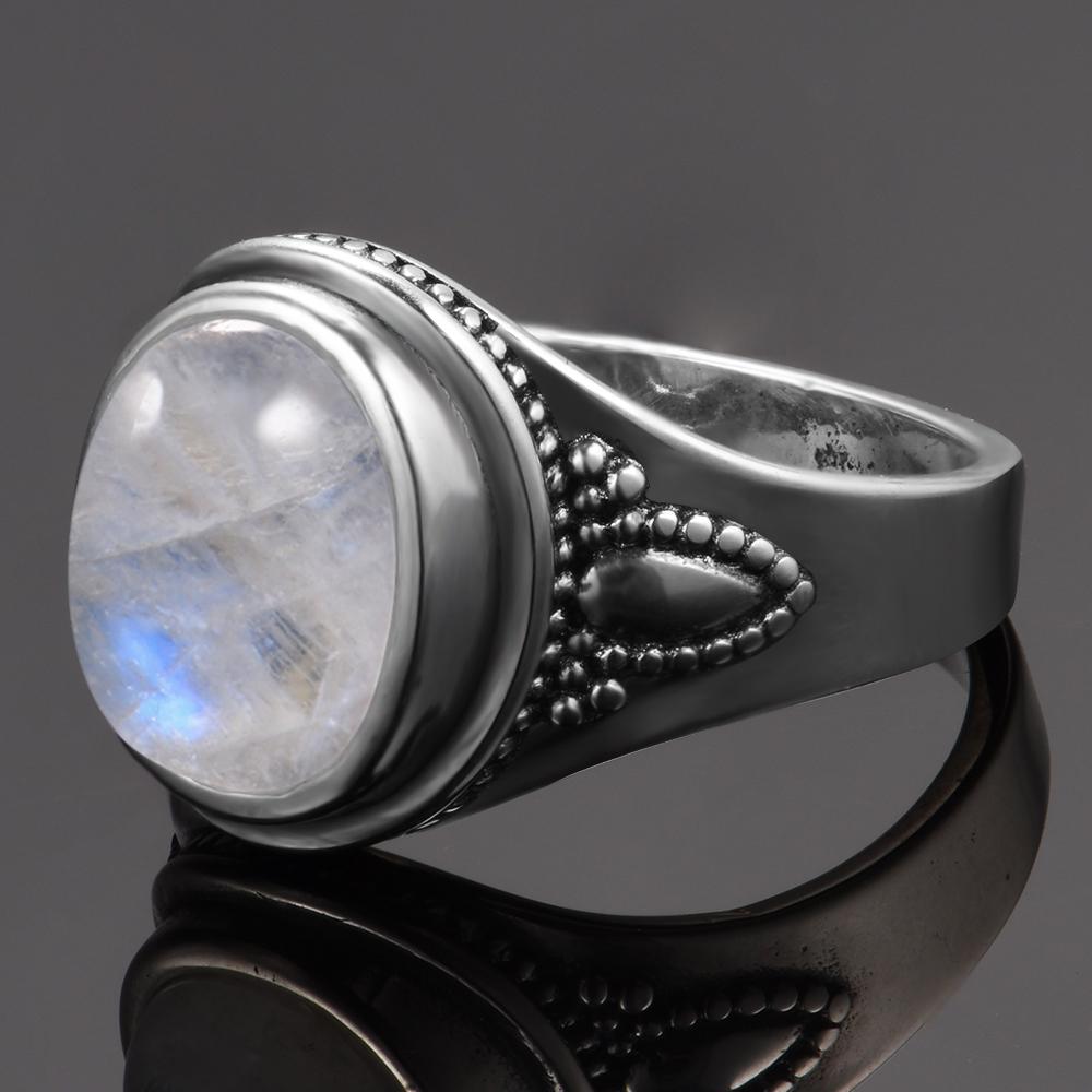 Sterling Silver Ring Rainbow Moonstone Ring Moonstone Ring 8x10 mm Oval Gemstone Ring Silver Band Designer Band Ring Womens Ring