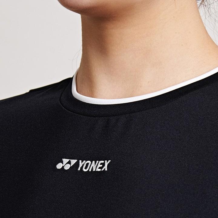 YONEX 245Tl004F Midnight Black Women'S Layered Style Crop Long Sleeve T-Shirt