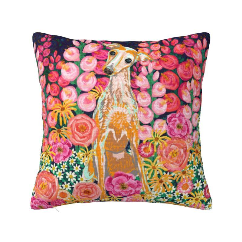 Custom Medieval Greyhound Cushion Cover Whippet Sighthound Dog Soft Luxury Pillows Decor Home
