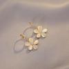 2023 Trendy Versatile Ear Cuffs with Cat's Eye Stone Flower Design – Elegant Korean Style Niche Earrings