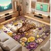 Highland Cow Theme Soft Crystal Velvet Rug Custom Name & Text Print Non Slip Floor Rug for Bedroom Living Room