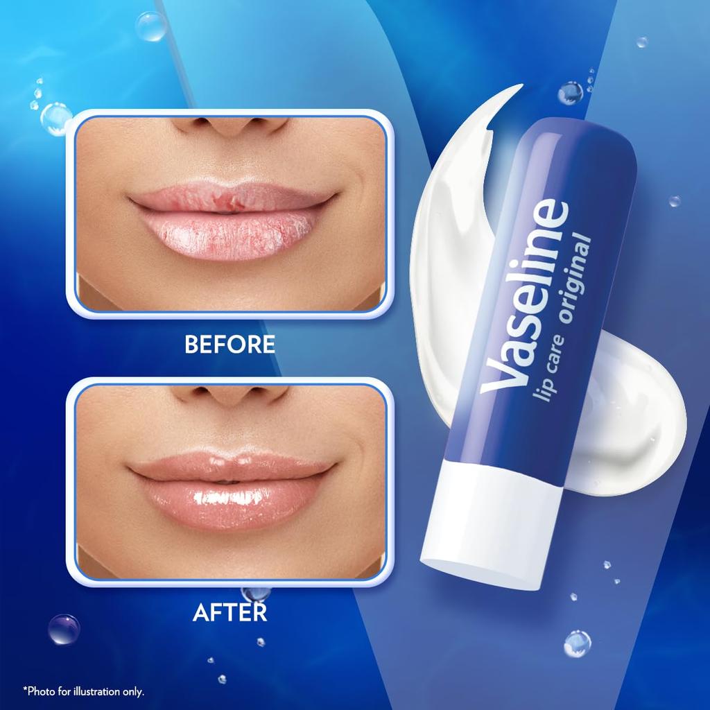 Vaseline Lip Care Original Lip Balm Stick 4.8g Pack of 1 for Soft Smooth Hydrated Lips Up to 48H