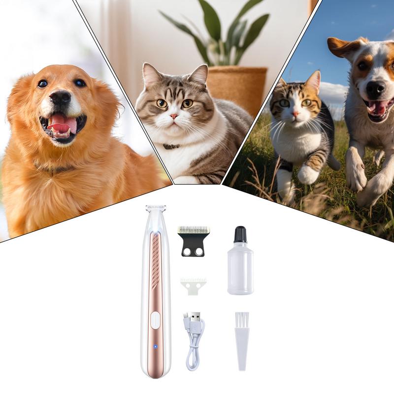 Paw Trimmer for Dogs Hair Grooming Trimmer Cordless Electric Rechargeable Quiet Pet Shaver with LED Light pet electric hair push