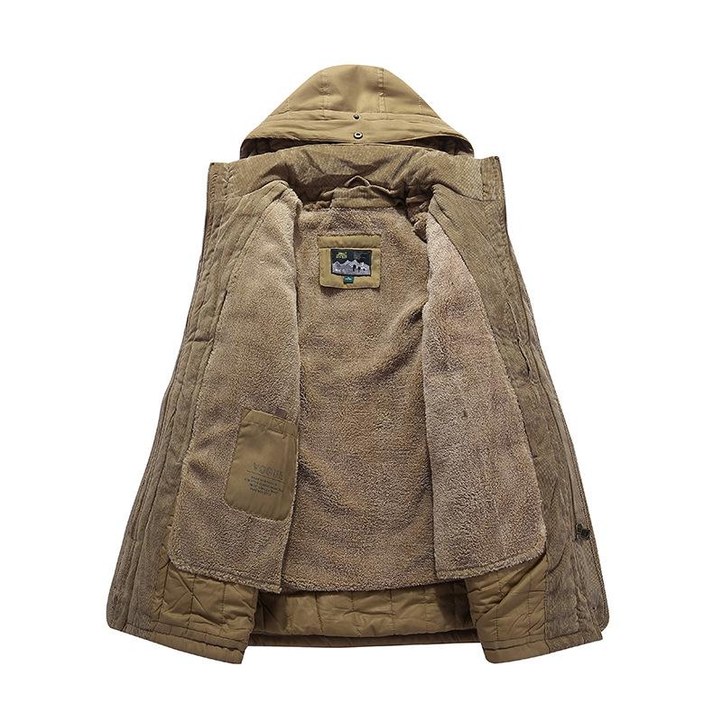 Forro extraíble de lana de cordero para hombres Ropa acolchada de algodón para hombres Ropa informal para exteriores acolchada de algodón