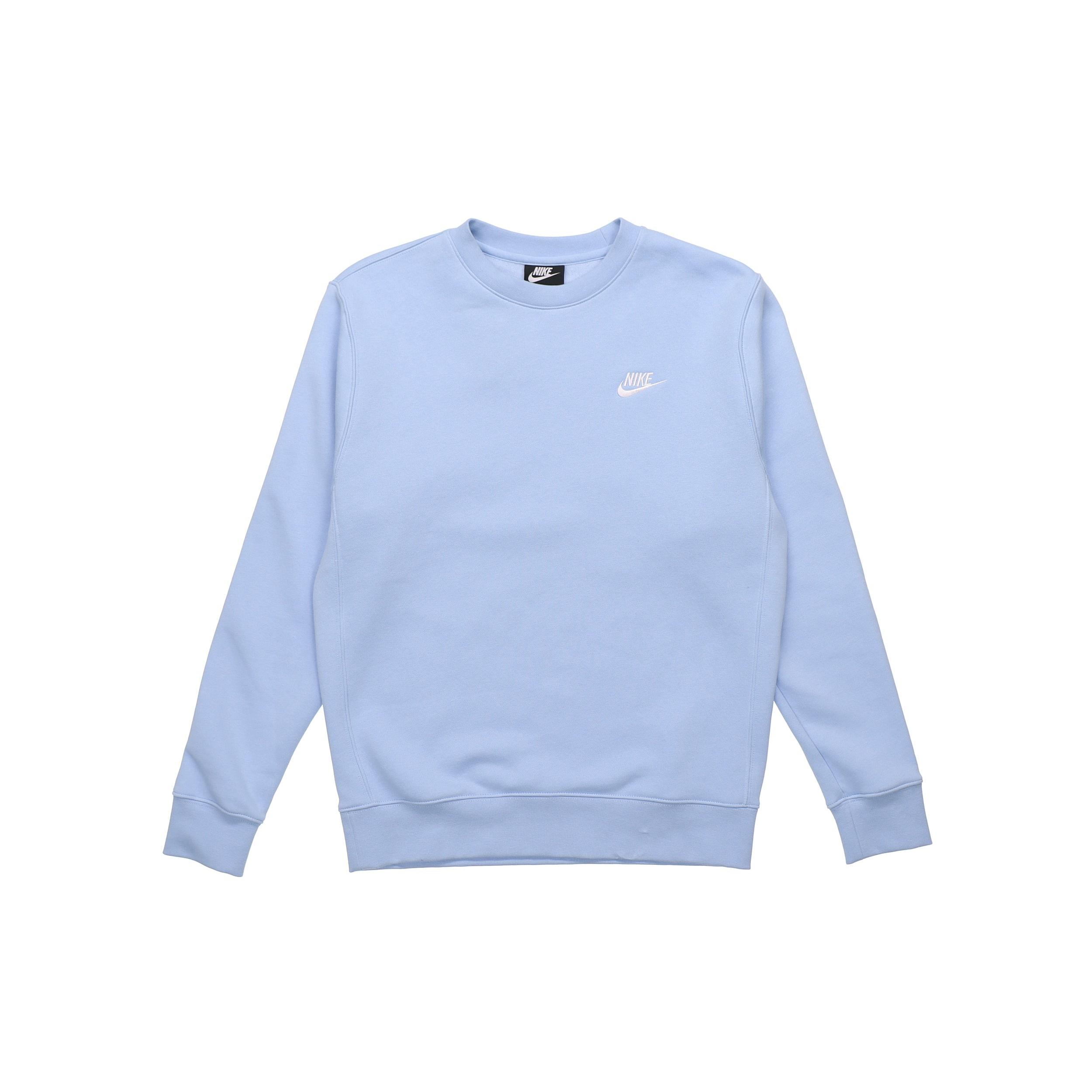 Nike Athleisure Casual Sports Fleece Lined Round Neck Pullover Blue Men s BV2663-436 L