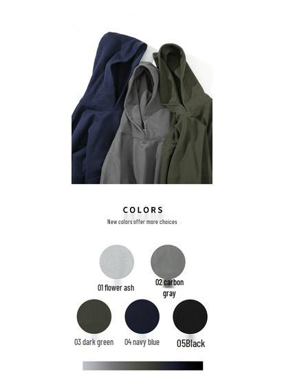 Unisex Heavyweight Carbon Brushed Fleece Hoodie - Warm, Loose Casual Wear for Autumn/Winter