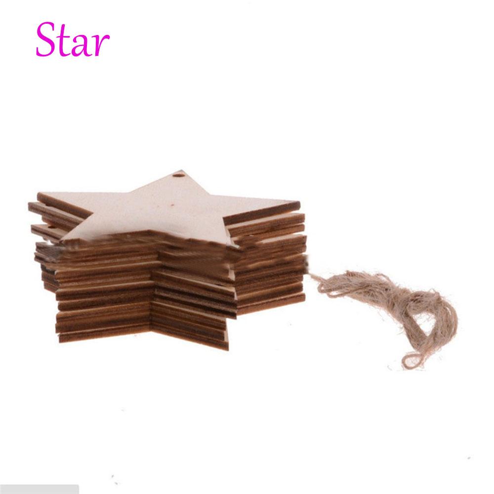 10pcs Party Supplies Gift DIY Christmas Decor Wood Tree Ornaments Pendant Decorations