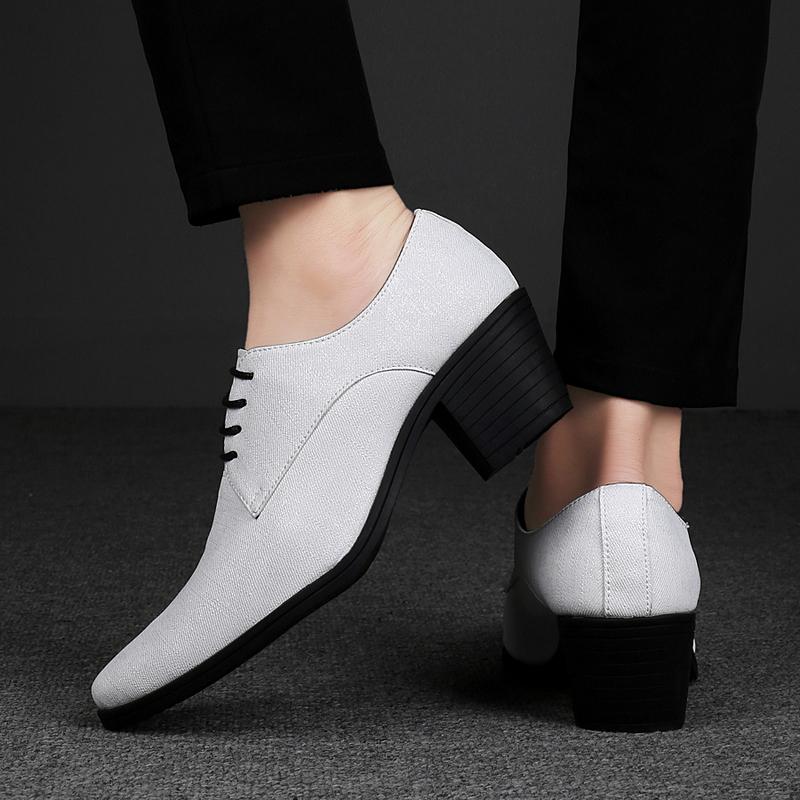 Men High Heels Silver Derby Purple Wedding Dress Dance Business White Elevator Shoes Height Increase Gold Tuxedo Shoes Plus Size