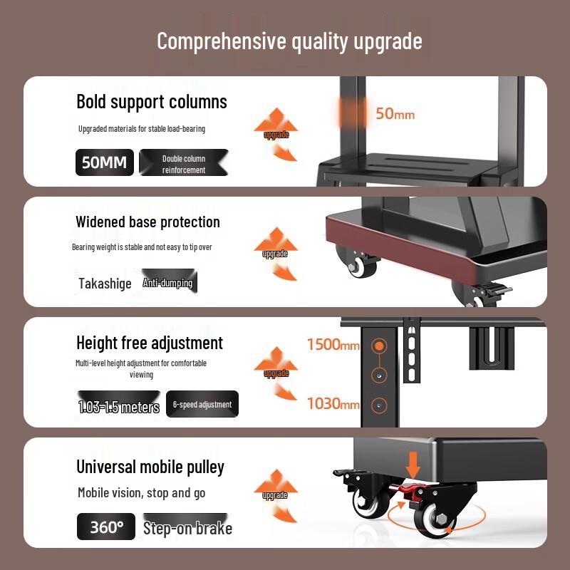 Danle Universal Mobile TV Stand with Wheels