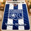Flaneldecke Lyon FC Benutzerdefinierter Name Text Personalisierte Weiche Warme Überwurfdecke Heimdekoration Geschenk