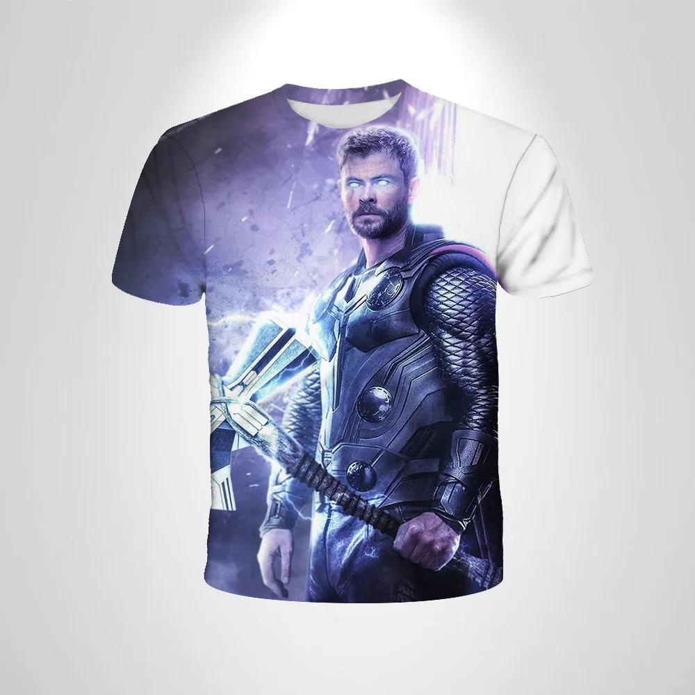 Men's Marvel Superhero Avengers 3D Printed T-shirt Street Style Urban Fashion Short Sleeve Top Creative Hip Hop Cool O-neck Clothing