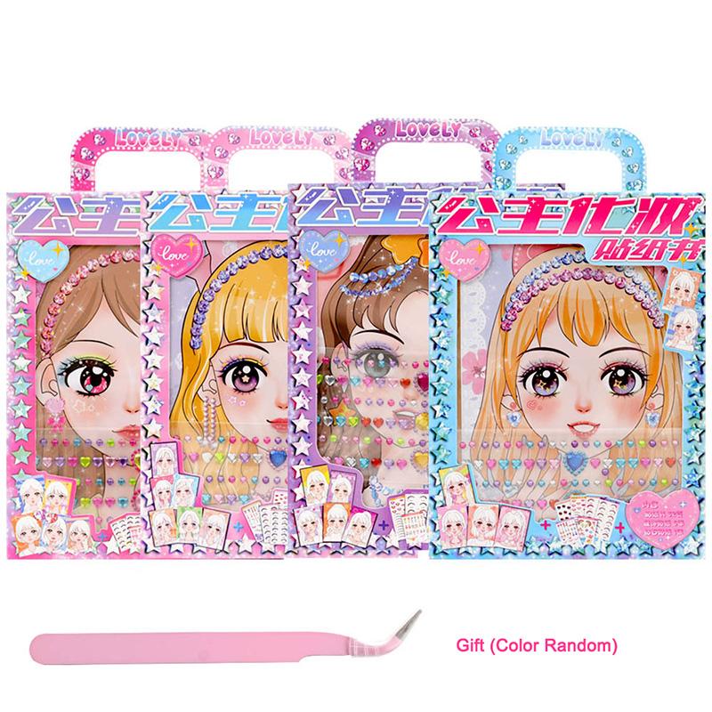 

1PCS Style Random Makeup Painting Book Girl s Birthday Gift Fun Handmade DIY Princess Makeup Box Dressing Set Creative Sticker