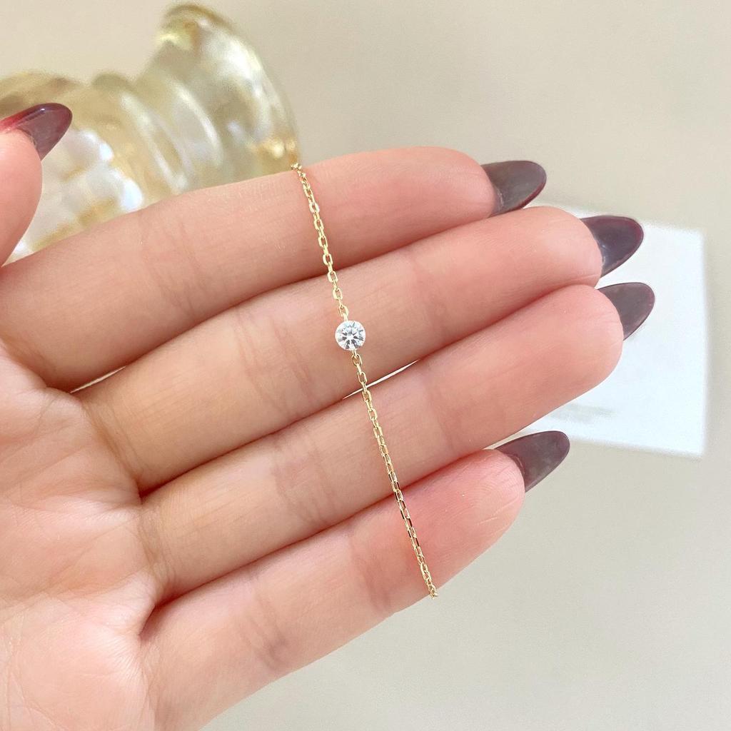 S925 Sterling Silver Single Stone Diamond Bracelet - Sparkling, Fashionable & Versatile Women's Jewelry