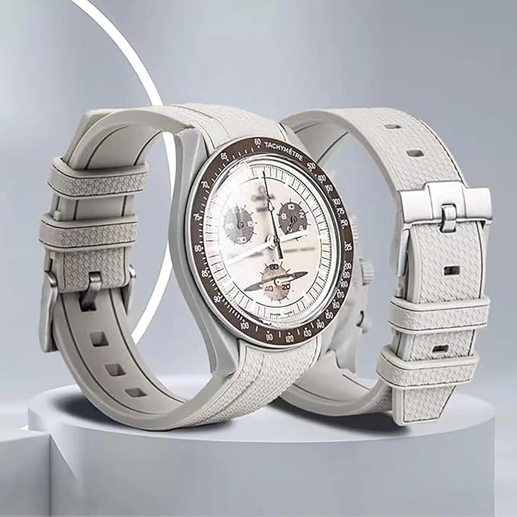 20mm Watch Band for and Rubber Watch Band with Silicone Waterproof and Includes Adjustment Tool and Spring Omega, Swatch, MoonSwatch, Omega,