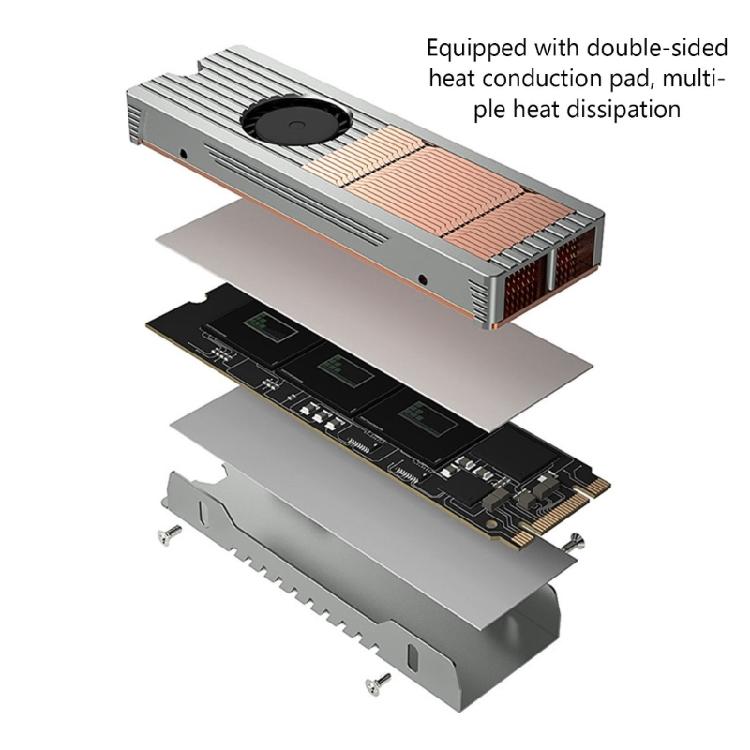 M.2 NVME 2280 SSD Cooling Fan Heat Dissipation M.2 Desktop Computer SSD Radiator