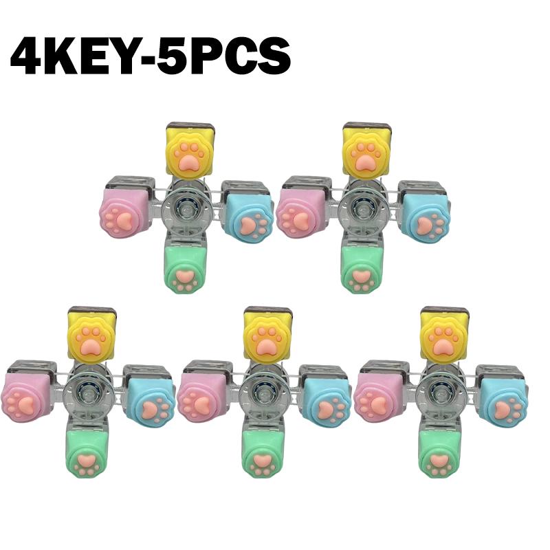 Cat Paw Keycap Keychain Fidget Spinner Mechanical Keyboard Style Stress Relief Toy Portable Keyring for Office Desk Anxiety Gift