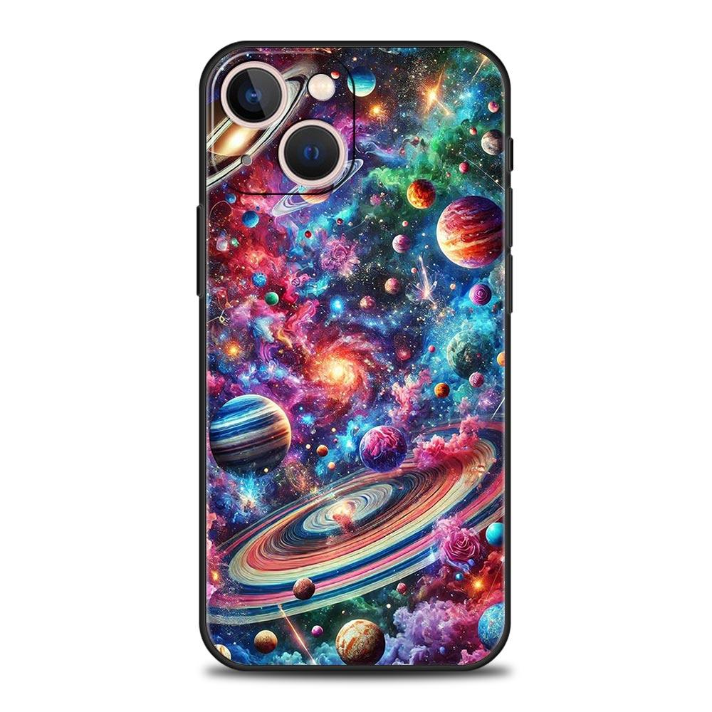 Universe Starry Sky Moon Phone Case Cover for iPhone 17 16 15 14 13 12 11 Pro Max 17 Air Plus Shockproof Soft TPU Shell Fundas