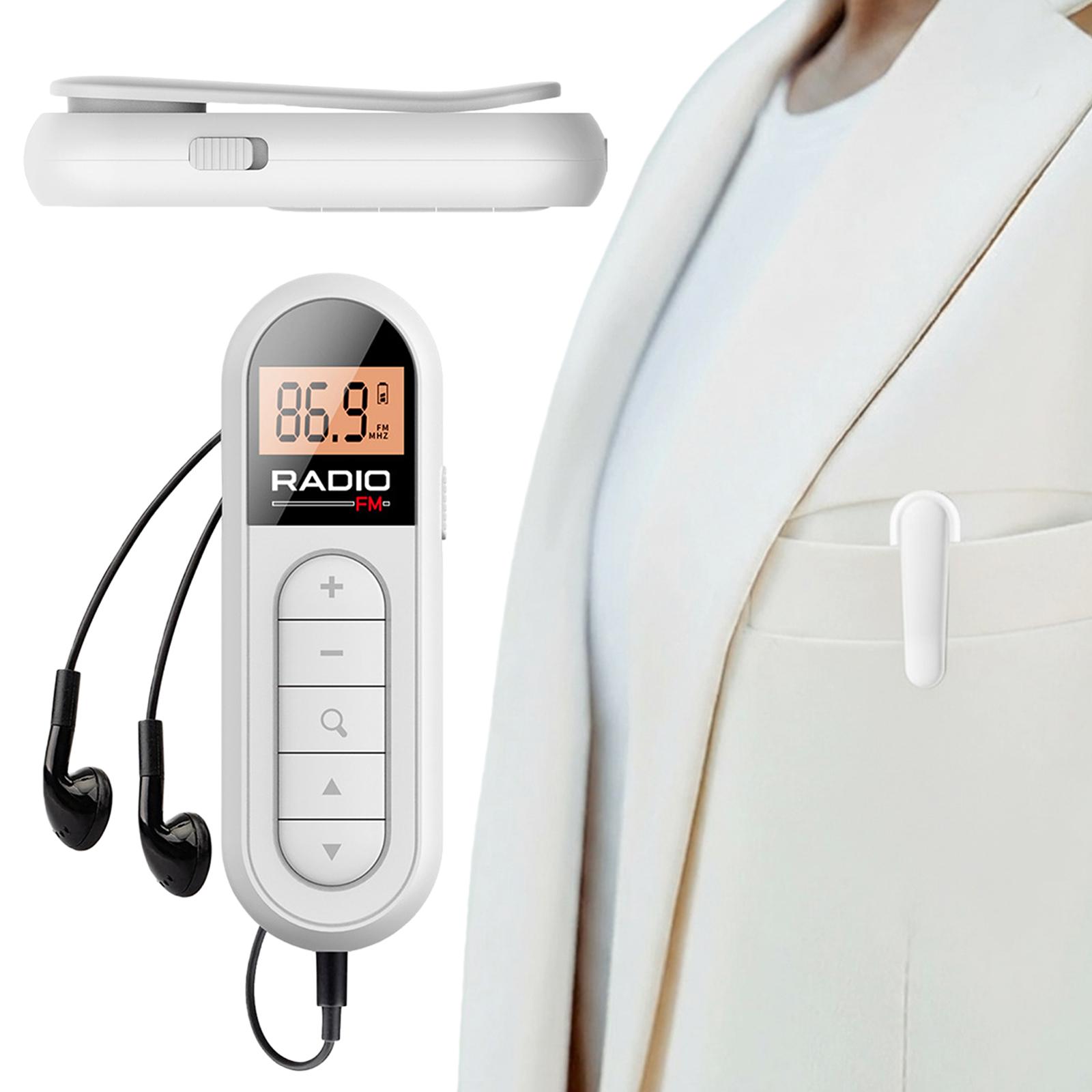 

Pocket Radio with Digital Tuning LCD Display Digital Radio with Headphones and Belt Clip for Gym Jogging Walking Camping CHINA