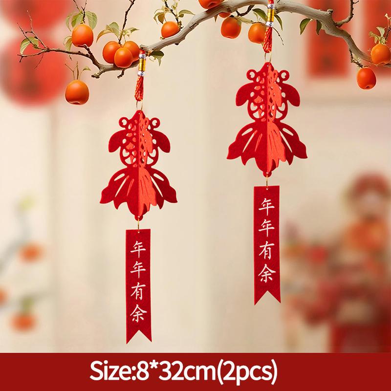 Spring Festival Hanging Ornament Chinese Blessing Pendant Window Door Plant Potted Pendant Chinese New Year Decor 2026