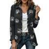 Women's Fashion Floral Print Long Sleeve Ruffle Open Front Cardigan for Casual Wear