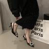Temperament Rhinestone Pointed High Heels French Stiletto Bag Head Sandals with Skirt Evening Shoes 2025 Spring Sandals Women's Shoes