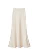 French Elegant Satin Wrap Skirt With Zipper For Womens Office And Formal Wear