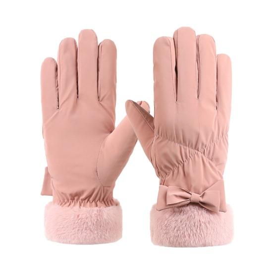 

Women Waterproof Ski Gloves Windproof Fleece Lined Thermal Touchscreen Gloves Winter Warm Gloves with Fuzzy Cuffs for Snowboarding Hiking Snowmobiling