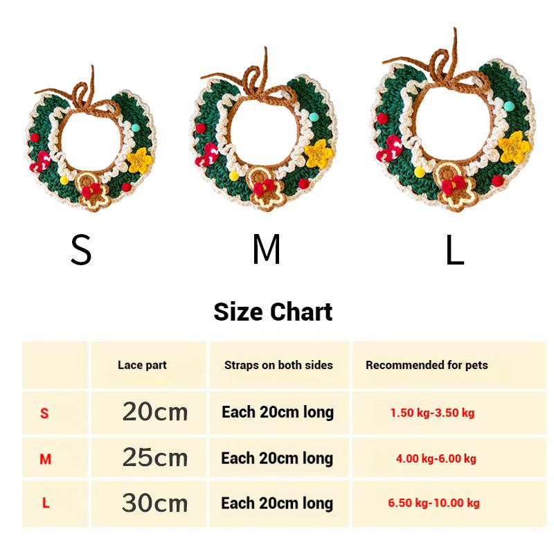 Christmas Pet Collar Navidad Cats Clothing Christmas Puppy Necklace Hand-knitted Pet Scarf  Xmas New Year Pet Cats Accessories