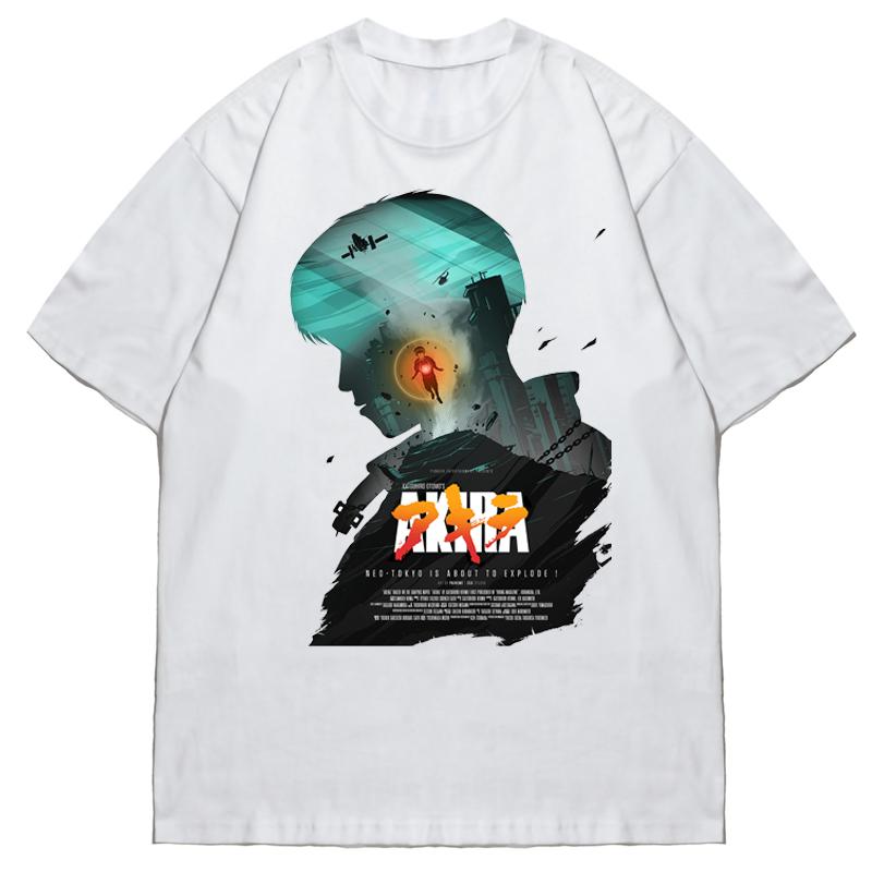 2024 Popular New Style Animation Print Short Sleeve T-shirt for Men and Women Hip Hop High Street Loose Round Neck Pure