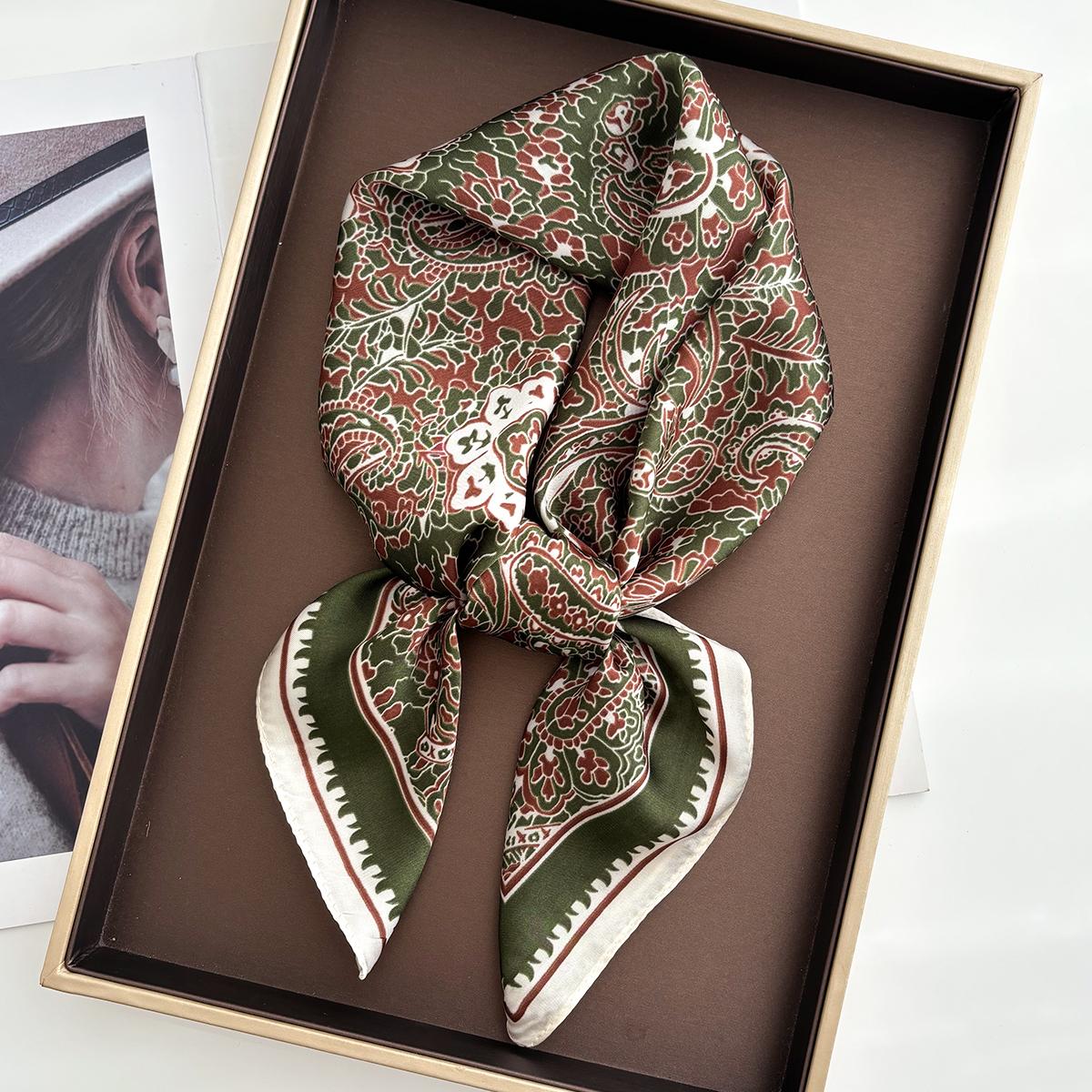 

Lady Fashion Paisley Scarf Silk Feeling Square Neckerchief Bandana For Women Shawl Scarves Wrap Head Kerchief Hair Band Ties 70x70cm