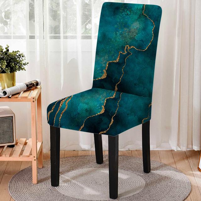 

Мармуровий візерунок Захист від бруду Чохол для обіднього стільця Все включено Захищений від домашнього пилу Кухонні стільці для банкету Декор кімнати ресторану Universal Size