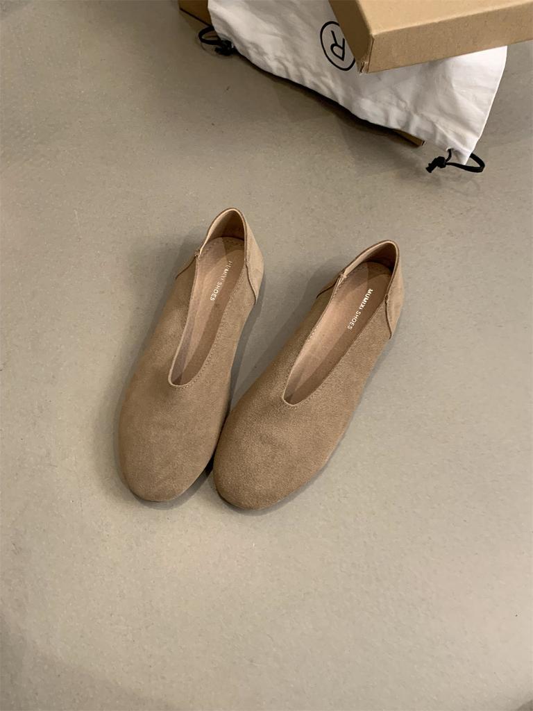 Women Loafers Retro Round Toe Suede Flat Shoes Summer Slip on Casual Shoes Female Zapatos De Mujer Moccasins Driving Loafers