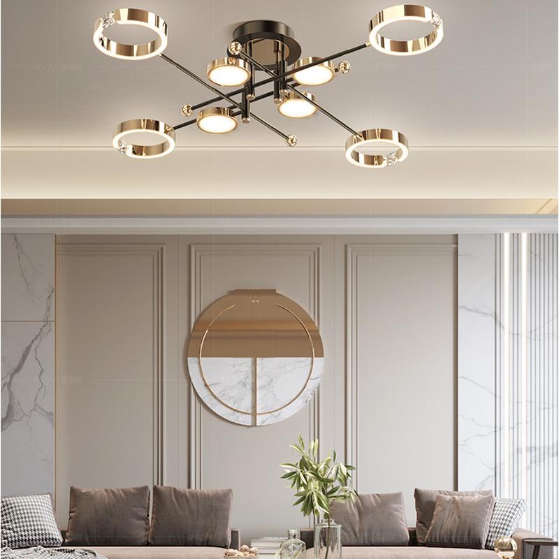 Modern Minimalist Nordic Living Room Chandelier Diamond Ring Bedroom Ceiling Lamp