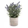 Artificial Lavender Plant In a Concrete Pot - Interior Decoration
