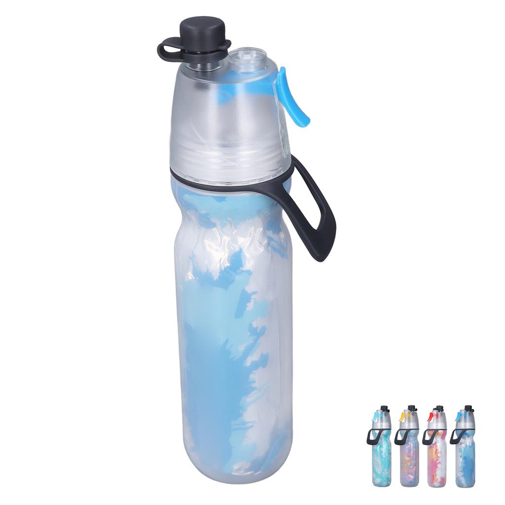 PE Misting Water Bottle Spray Mist Sports Water Bottle Reusable Cooling Drinking Bottle with Double