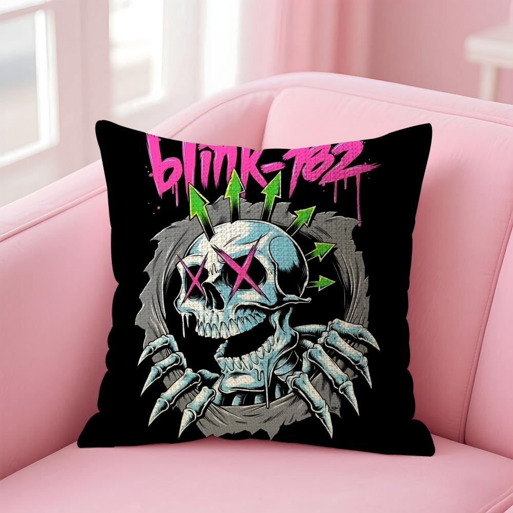 Band BBlink Cushion Cover Natural Linen Pillow Case DoubleSided Print Decorative Sofa Pillowcase Home Decor Gift
