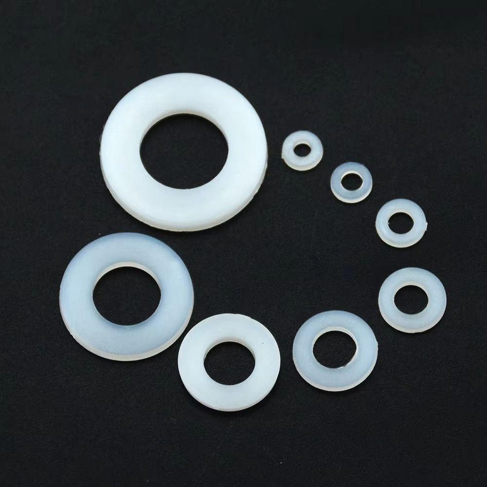 500Pcs Durable Seals O Ring Assortment Kit Nylon Washer 8 Sizes M2-M10 Plane Spacer Black White Flat Insulation Gasket Ring