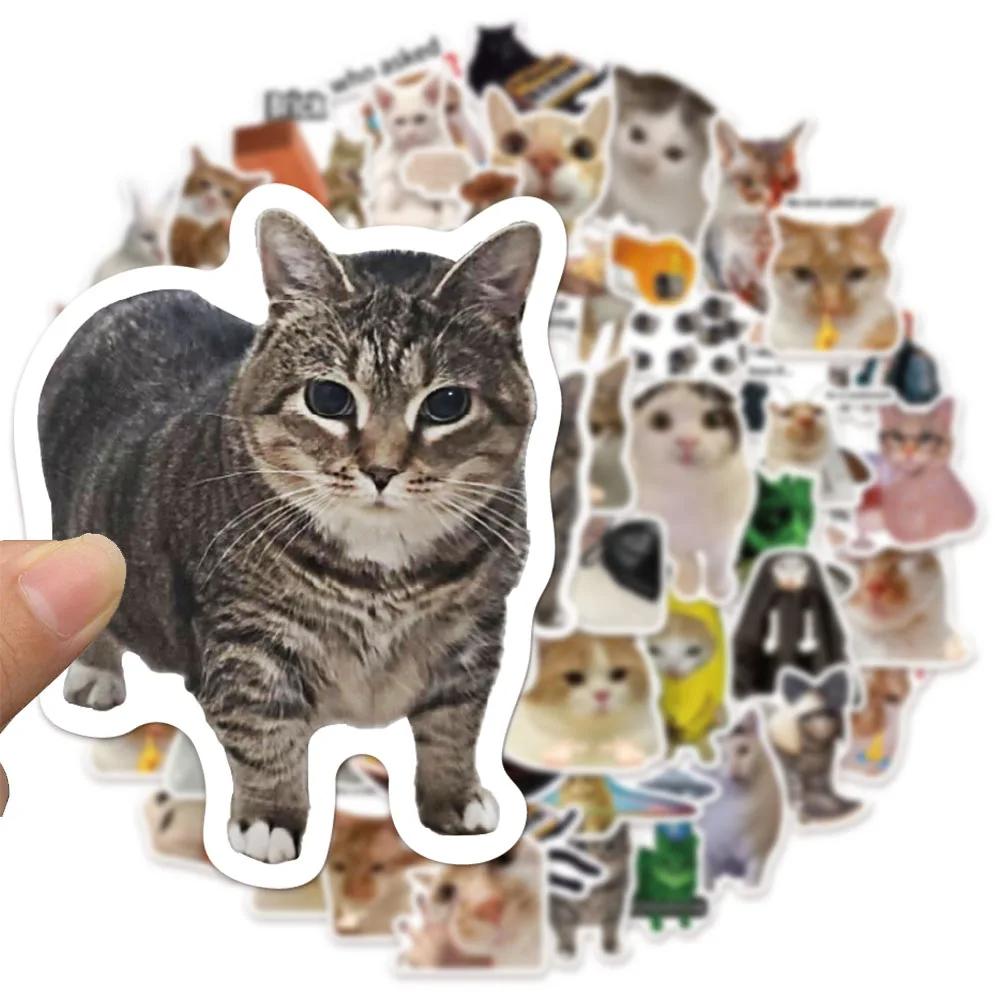 50PCS Kawaii Cat Mood PVC Graffiti Sticker Sticky Aesthetic Decorative Scrapbook DIY Child Phone Stationery Supply for Kid