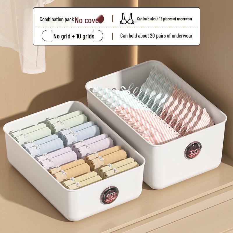 3-in-1 Dustproof Underwear and Sock Organizer with Lid