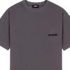 WE11DONE Minimalist Solid Color Beaded Short Sleeve T-Shirt Unisex Tops Charcoal-Gray WD-TT3-24-734-U-CH
